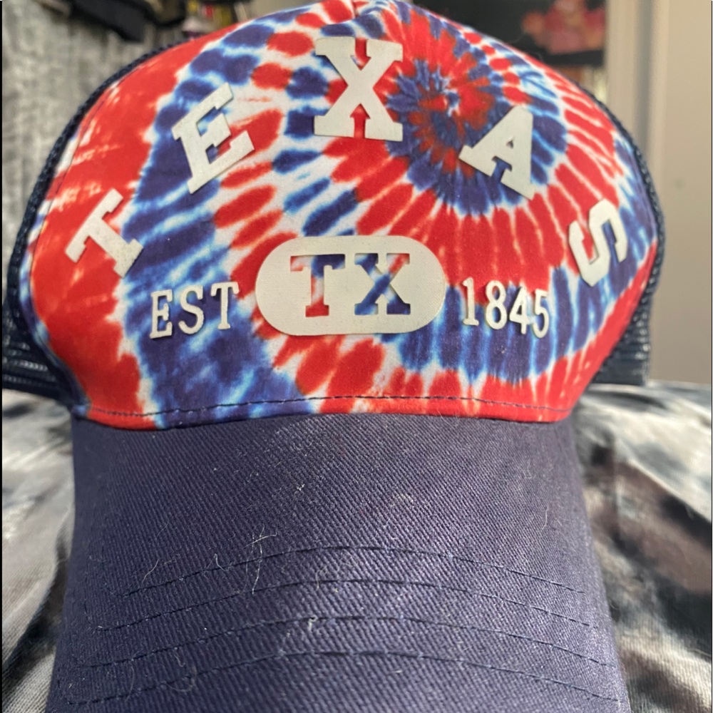 “TEXAS” Blue & Red Tie Dye Hat